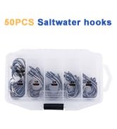 UCEC Wide Gap in-Line Circle Hook, 50PCS High Carbon Steel Saltwater Freshwater Fishing Hooks for...