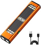 Ciwuzxs Solar/Rechargeable Flat Flashlights, 900 Lumens EDC Tactical Flashlight, Multi Function L...