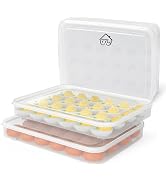 77L Deviled Egg Containers with Lid, (Set of 2), Plastic Egg Holder for Refrigerator for 48 Eggs,...