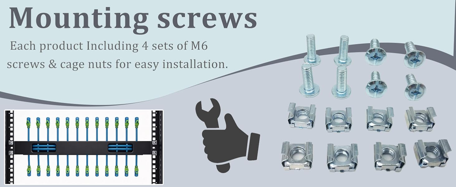 1U horizontal cable management rack mount sleeve