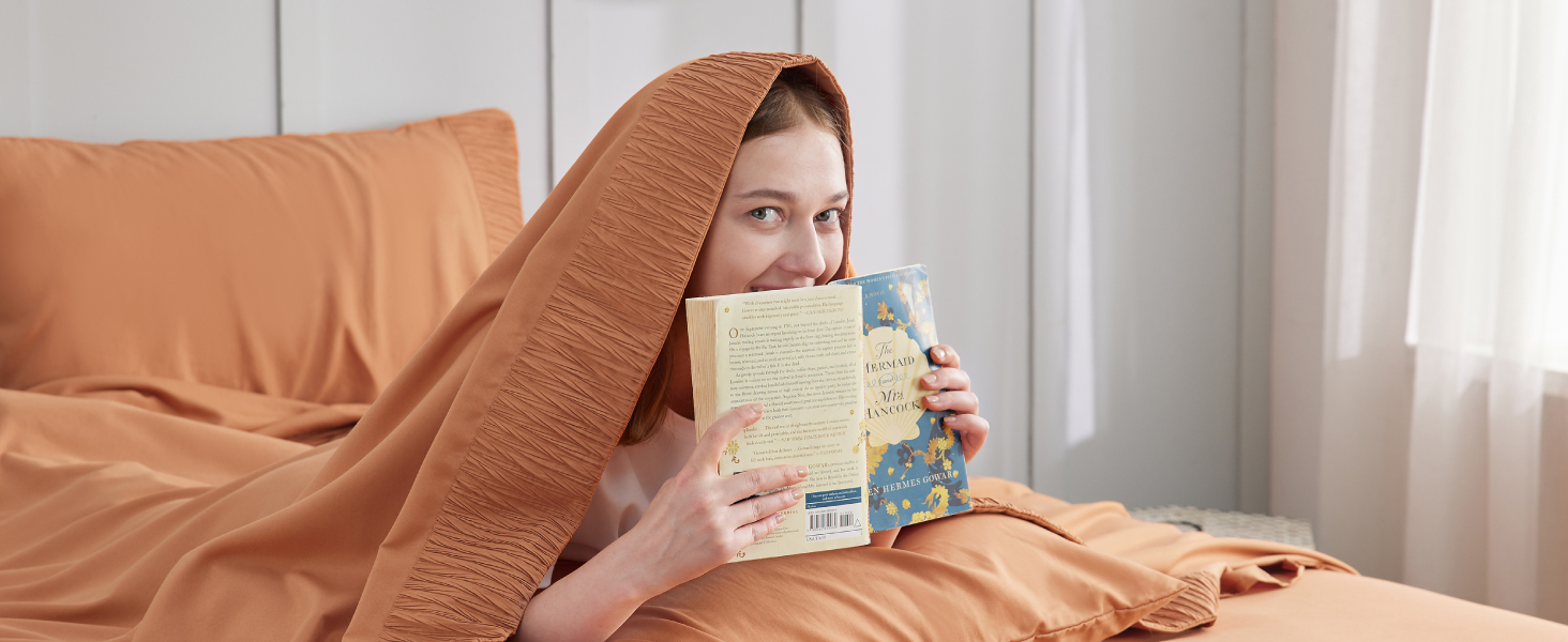 queen sheets set burnt orange sheets