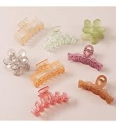 8PCS Hair Clips for Women, Flower Claw Clips for Thick Hair, Non-Slip Hair Accessories with Multi...