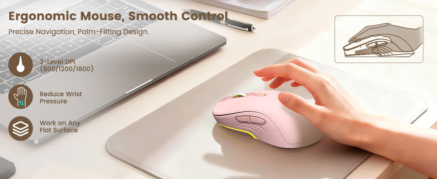 The RGB mouse moves smoothly, making it effortless and comfortable to use.
