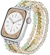 MOFREE Beaded Apple Watch Band for Women 38/40/41/42mm Elastic Strap | Handmade No-Clasp Stretch ...