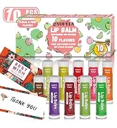 10 Pack Natural Lip Balm Bulk with Vitamin E and Coconut Oil Valentine's Day best choice - Moistu...