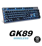 MOTOSPEED 2.4GHz Wireless/USB Wired Mechanical Keyboard 104Keys Led Backlit Blue Switches Gaming ...