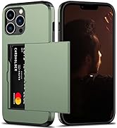 Nvollnoe for iPhone 13 Pro Max Case with Card Holder Heavy Duty Protective Dual Layer Shockproof ...