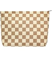 PAZIMIIK Makeup Bag Large Zipper Corduroy Make Up Pouch for Purse Travel Canvas Cosmetic Organize...