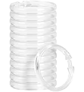 Qulable Shower Curtain Rings-12 Pack- Plastic Shower Curtain Hooks O-Shaped Rings Hook Glide Easi...
