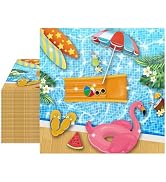 40PCS Summer Beach Paper Napkins Table Decoration Summer Swimming Pool Party Supplies Disposable ...