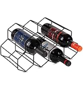 Buruis 9 Bottles Metal Wine Rack, Countertop Free-Stand Wine Storage Holder, Space Saver Protecto...