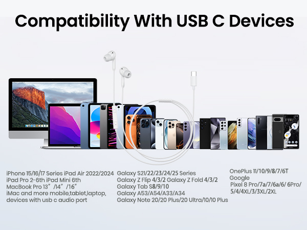 wired headphones usb c