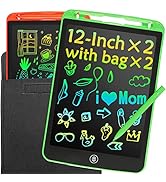 2 Pack LCD Writing Tablet for Kids Doodle Board 12-Inch with 2 Bag, Electronic Drawing Tablet Dra...