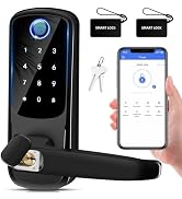 Smart Door Lock with Handle: Keyless Entry Door Lock for Front Door -Fingerprint Smart Lock -Digi...