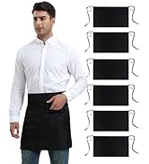 Xeoxarel Unisex Bistro Half Aprons with 4 Pockets, Waiter Waist Server Apron for Women and Man 27...