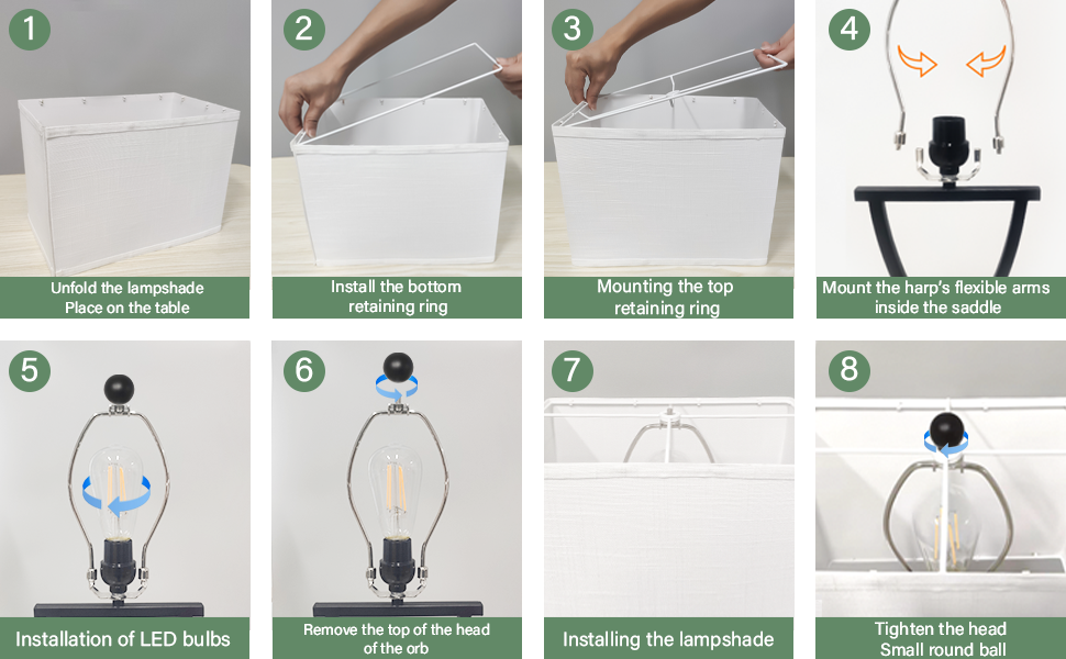 table lamp Installation steps