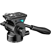 EMART Video Tripod Fluid Head Pan Tilt Head with Quick Release Plate and Handle for Arca Swiss an...