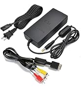 Power Cord and Audio Video RCA AV Cable for PS2,Replacement Power Supply and AV Cable Compatible ...