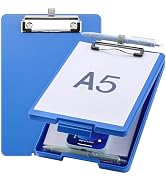 Meiikun Small Clipboard with Storage, A5 Clipboards with Pen Holder, Mini Plastic Clipboard with ...