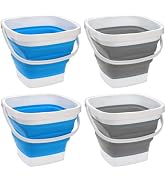 Peohud 3 Pack Collapsible Bucket, 1.3 Gallon (5L) Portable Cleaning Bucket, Foldable Washing Tub ...