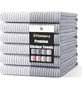 Homaxy Premium Cotton Kitchen Towels 18"x 28", 6 Pack Large Kitchen Hand Towels, Soft and Absorbe...