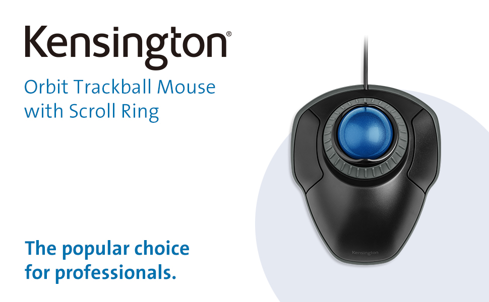 Kensington Orbit Wireless Trackball with Scroll Ring - Black (K70990WW)