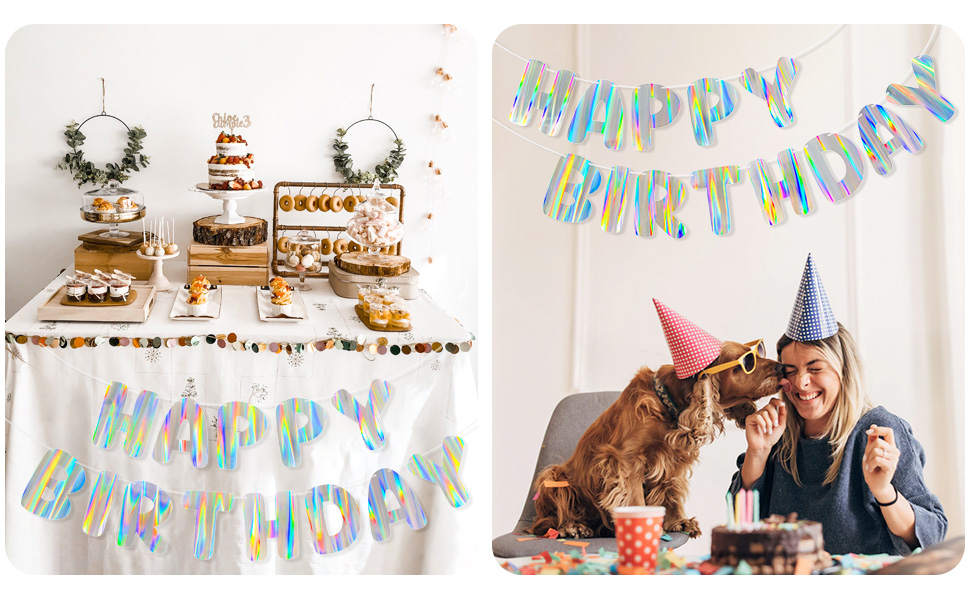 Our Holographic Birthday Banner is designed to impress!