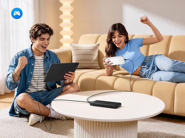 portable charger with built in cable