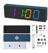 BANRIA Soldering Practice Kit, DIY 4-Digit Digital Alarm Clock with RGB Modes, Large Display Elec...