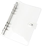 Clear A5 Binder PVC Budget Binder Transparent Notebook Shell with Snap Button Closure 6 Rings Loo...