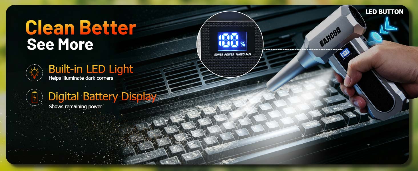 Compressed Air Duster with LED Light