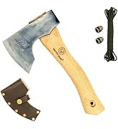 Mastiff Gears Hand-Forged Wood Handle Hatchet: Versatile Carving, Camping, Wood Splitting Axes i...