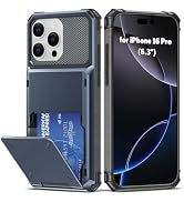 AFGHOA for iPhone 16 Pro Wallet Case,5 Credit Card Holder Case for 16 Pro | 6.3 Inch,Flip Cover S...