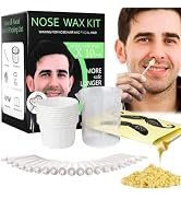 Nose and Ear Hair Waxing Kit - Hair Removal Set for Men and Women with 50g Wax Beads, 20 Applicat...