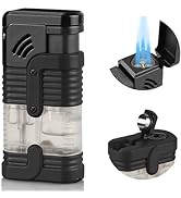 Kantion Torch Lighter Triple Jet Flame Butane Torch Lighters Refillable Butane Gas Lighter Windpr...