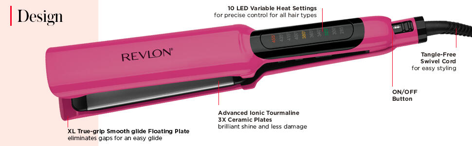 Revlon XL True-grip Smooth glide floating plate with ionic technology