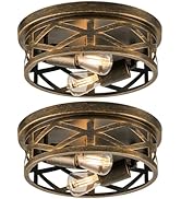 VONLUCE Flush Mount Ceiling Lights, 2-Light Hallway Ceiling Lighting Fixtures, 11 inch Farmhouse ...