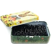 Mini Bobby Pins Black with Cute Case, 200 CT 1.38 Inch Small Hair Bobby Pins for Buns, Premium Ha...