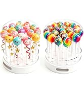 SOVQUEST Cake Pop Holder Double-Layer Round 22 Hole Durable Cake Pop Display Stand for Birthday, ...