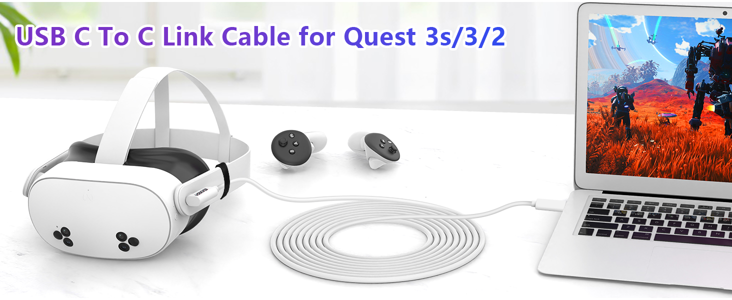 YRXVW Link Cable 10FT Compatible with Meta Quest 3S