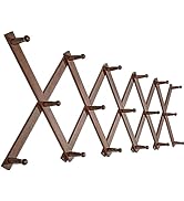 SKOLOO Accordion Wall Hanger, Modern Expandable Coat Rack Wall Mounted, Solid Wooden Wall Hat Rac...