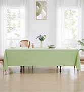 Aocoz Rectangle Tablecloths 90x132 Inch 2 Pack Sage Green Tablecloth Washable Decorative Linen Po...