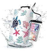 Waterproof Dry Bag,Roll Top Sea Turtle Coral Starfish Waterproof Backpack 5L/10L/20L Floating and...