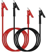 SWANLAKE 2-Piece Dual-Ended Alligator Clip Test Leads, 1000V 15A 3.5ft/1M Electrical Alligator Cl...