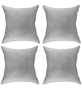 Eanpet Velvet Grey Throw Pillow Covers 18 x 18 Set of 4 Decorative Square Pillow Cases Soft Solid...