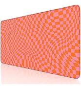 iLeadon Orange Mouse Pad for Desk,Laptop Desk Cover Mat with Smooth Lycra Surface,Long Full Desk ...