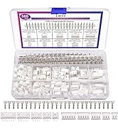 Taiss 560PCS JST Connector Kit Female Pin Head Connector Adapter Plug ,2.54mm 2Pin 3Pin 4Pin 5Pin...
