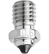 SeulQir Dual-Metal Tungsten Carbide Tip E3D V6 Nozzle, 0.6mm 3D Printer nozzles for Prusa i3 MK3S...