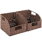 OIAHOMY Pantry Baskets for Organizing, Paper Rope Baskets with Built-in Handles, Wicker Storage B...