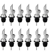 12PCS Weighted Liquor Bottle Pourers, Auto Flip Olive Oil Spout, Stainless Steel Olive Oil Dispen...